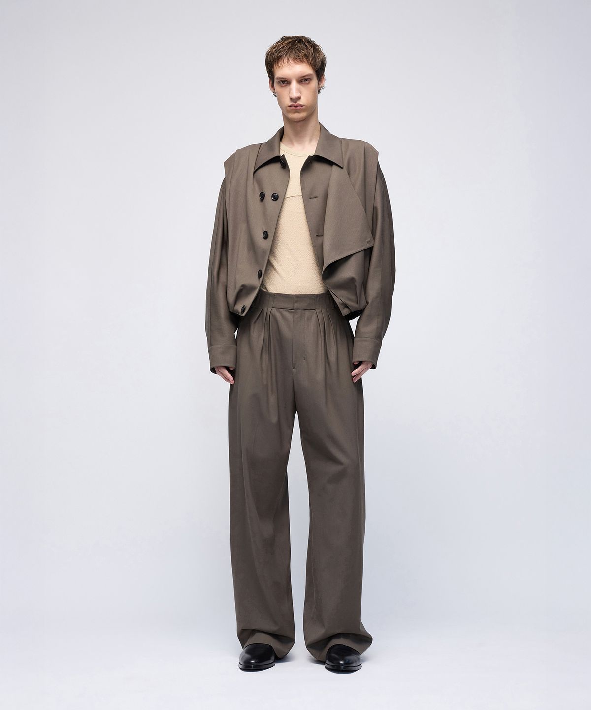 몰프(MORPH) Organism Wool Draped Blouson
