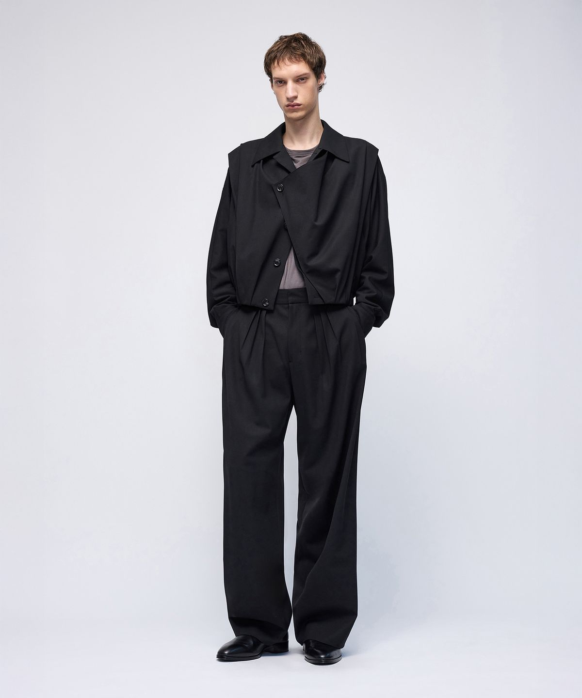 몰프(MORPH) Organism Wool Draped Blouson