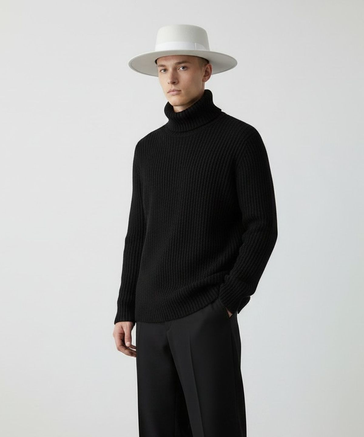 유니버셜 케미스트리(UNIVERSAL CHEMISTRY) Wool White Ribbon Long Fedora 페도라