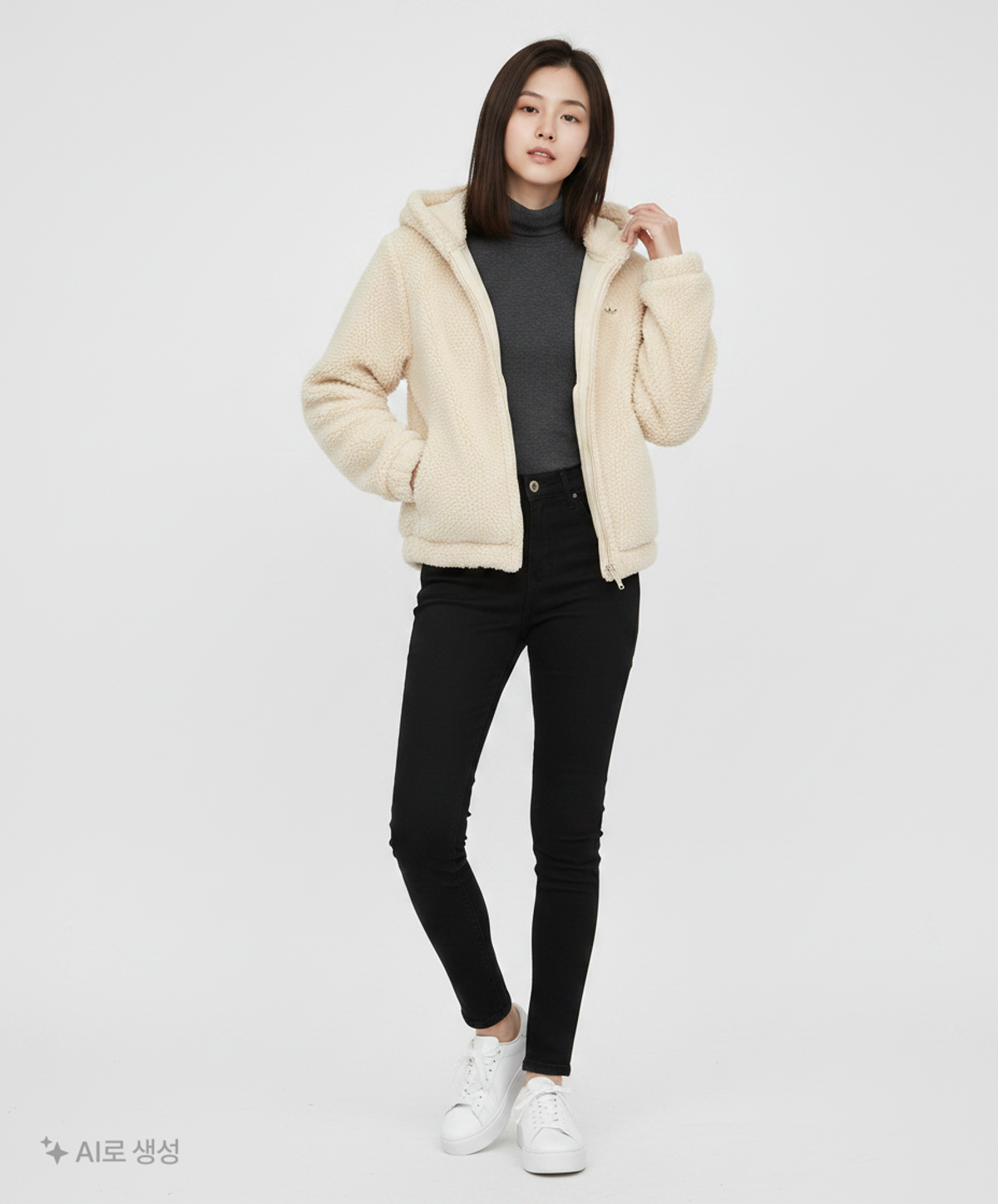 아디다스(ADIDAS) 쉐르파 자켓 W - 화이트 / HG6677 L
