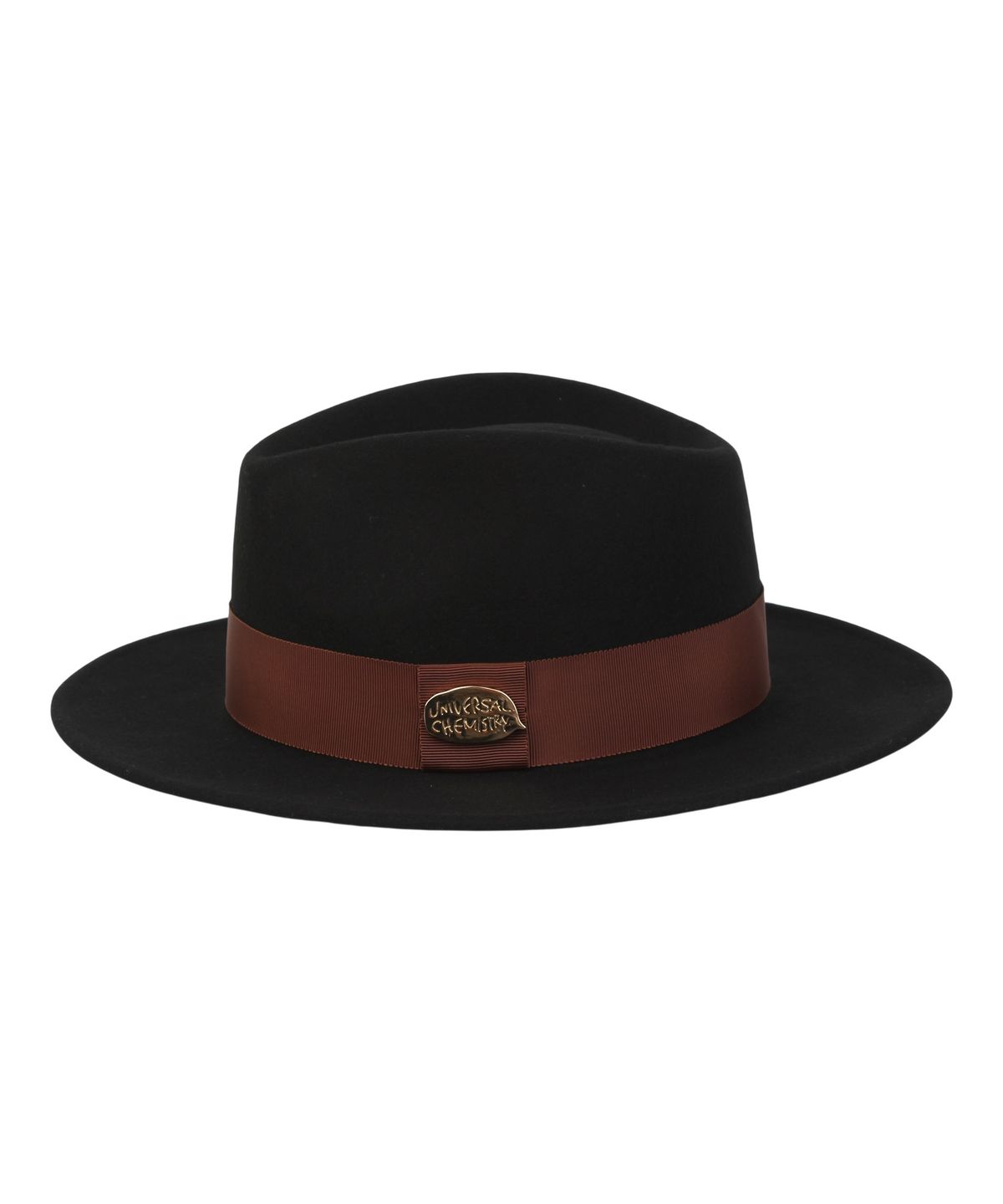 유니버셜 케미스트리(UNIVERSAL CHEMISTRY) Big Size BR Line Wool Black Fedora 페도라