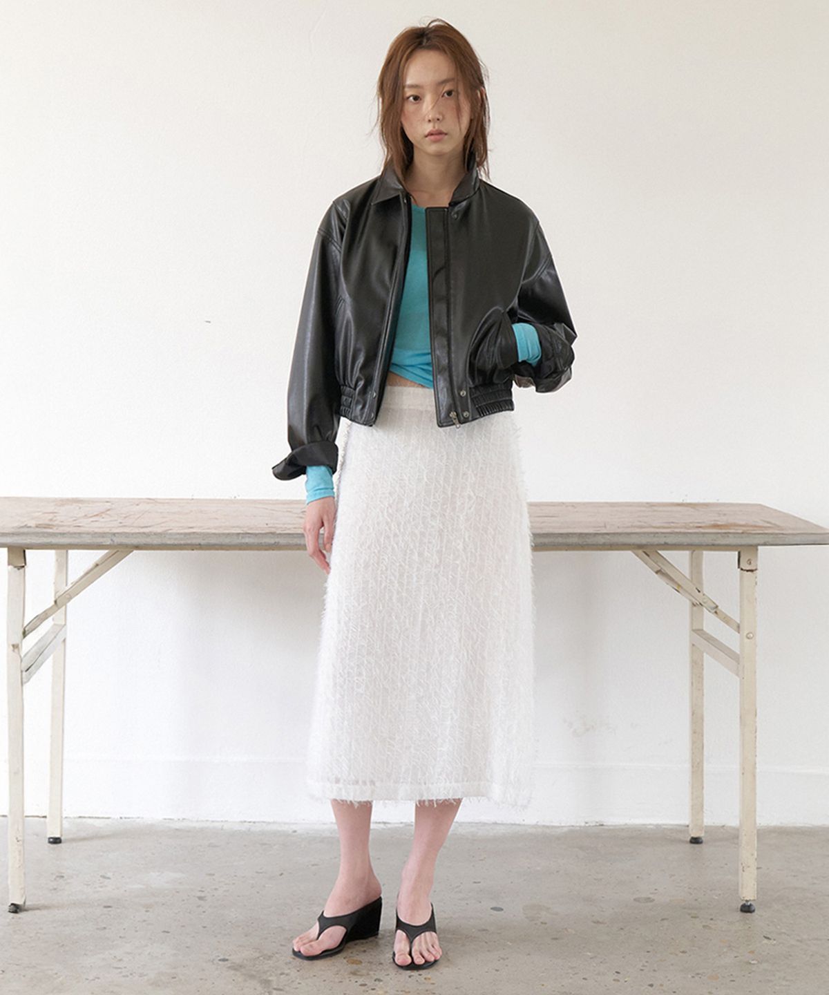 뮈르뮈르(MURMURE) 비아르 텐셀 울 티셔츠_Viar Tencel T-shirt_Aqua Blue
