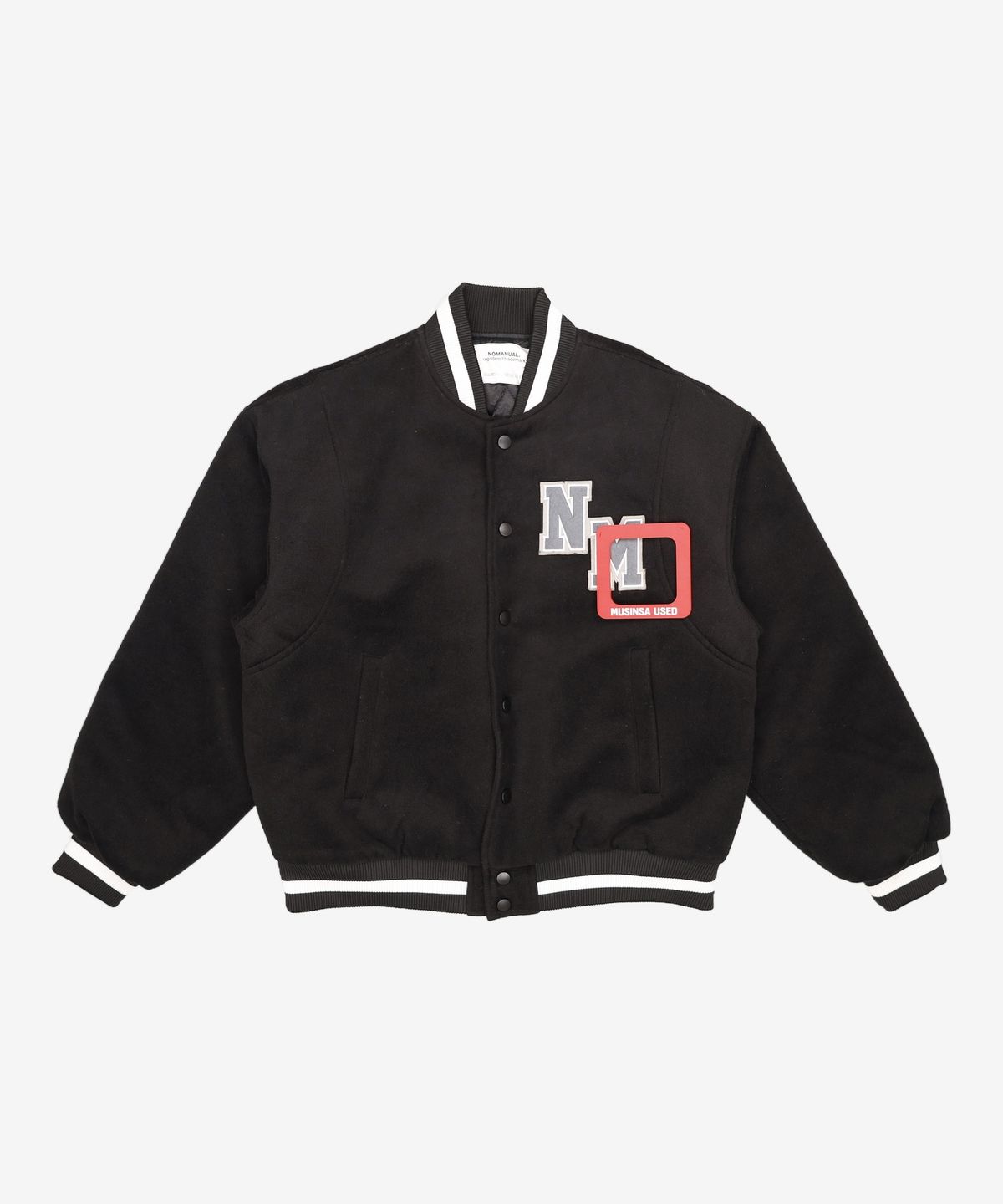 노매뉴얼(NOMANUAL) TAYLOR VARSITY JACKET - BLACK 95