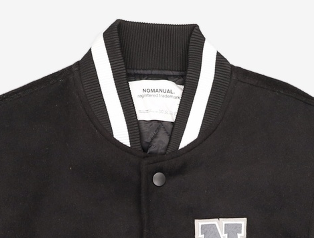 노매뉴얼(NOMANUAL) TAYLOR VARSITY JACKET - BLACK 95