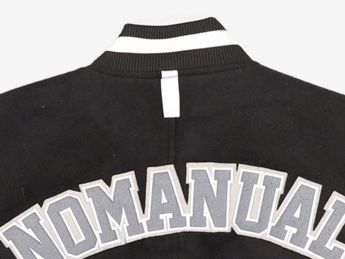 노매뉴얼(NOMANUAL) TAYLOR VARSITY JACKET - BLACK 95