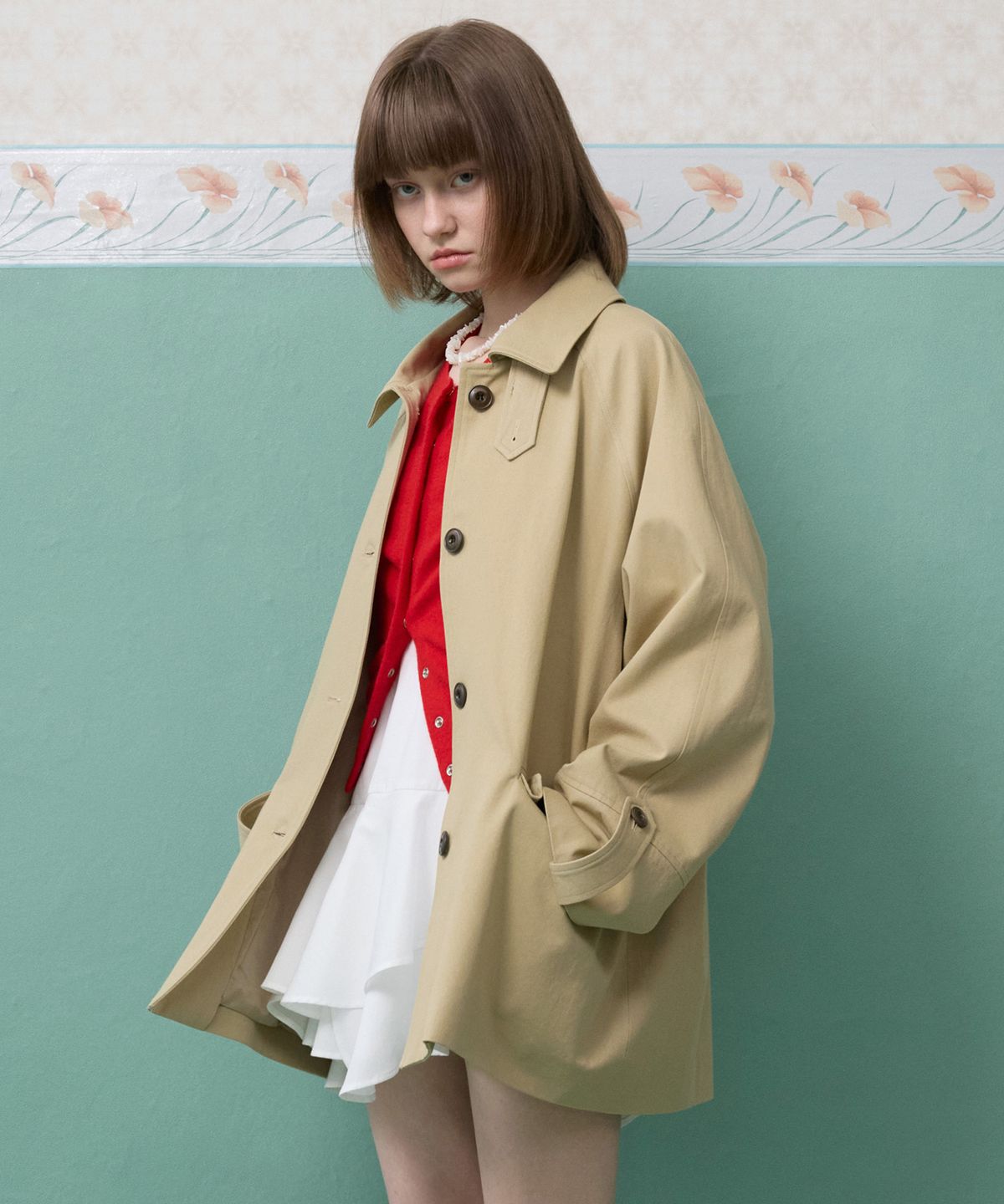 뮈르뮈르(MURMURE) 리옹 하이넥 트렌치 코트_Lyon Trench Coat_Beige