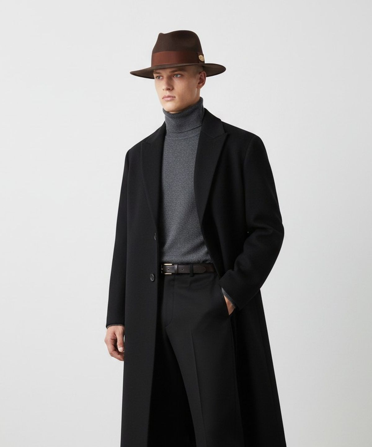 유니버셜 케미스트리(UNIVERSAL CHEMISTRY) Big Size BR Line Wool Brown Fedora 페도라