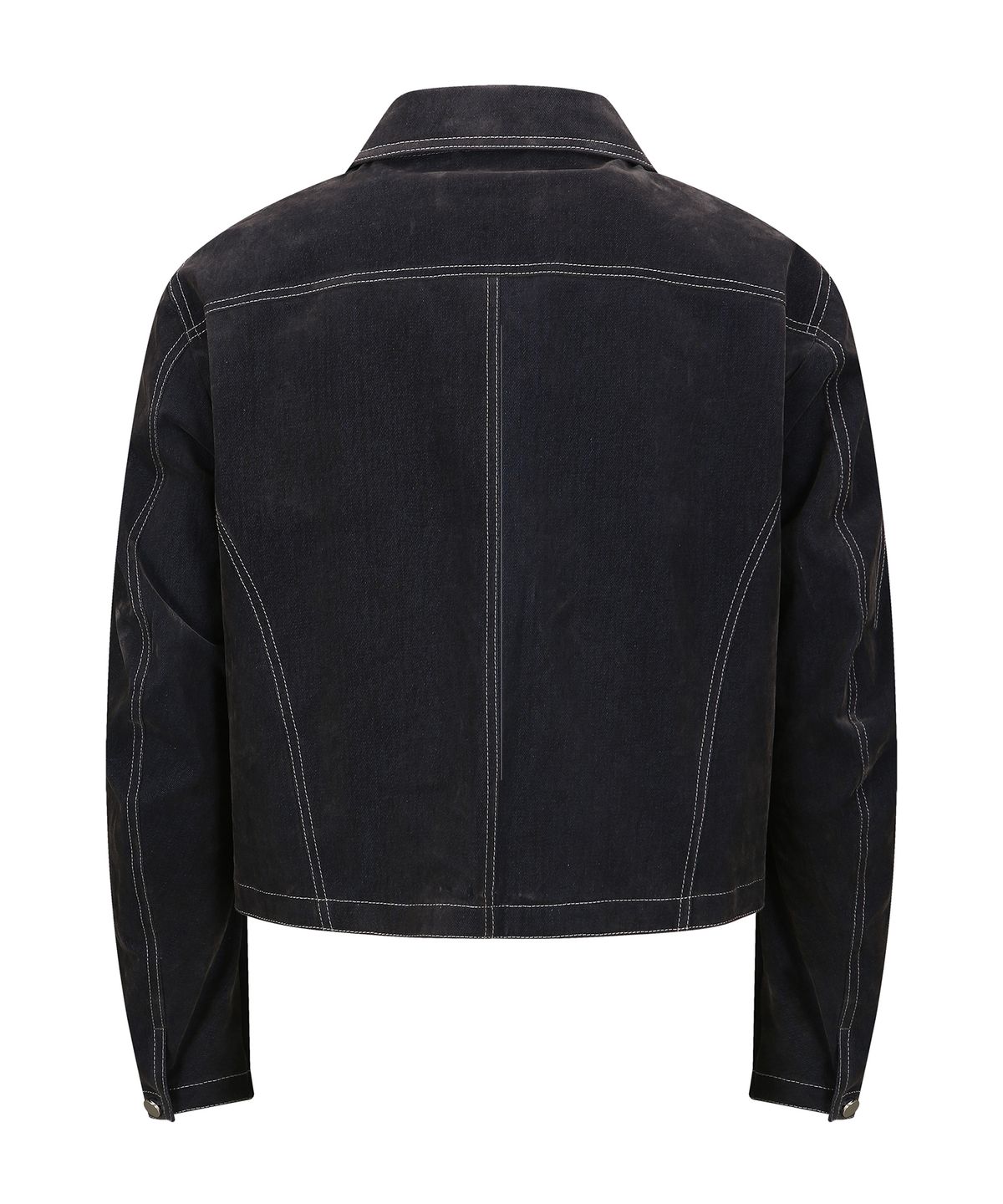 몰프(MORPH) Divided Velvet Denim Curved Trucker Jacket