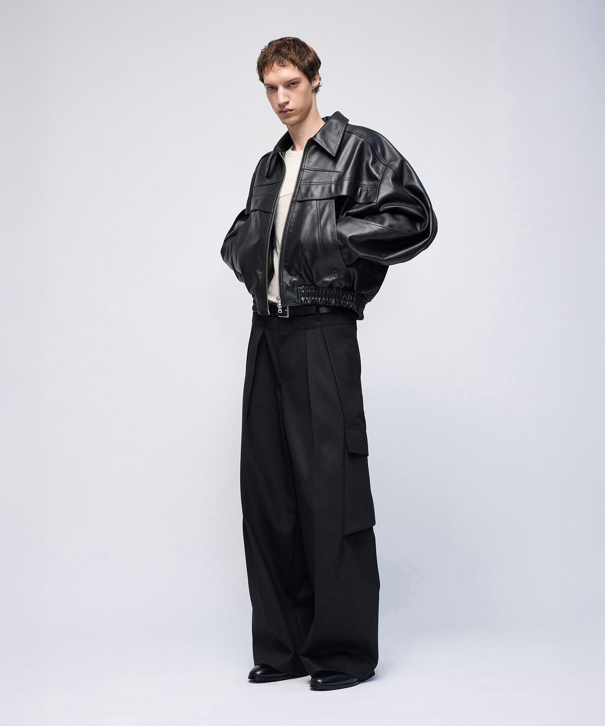 몰프(MORPH) Divided Leather Blouson Jacket