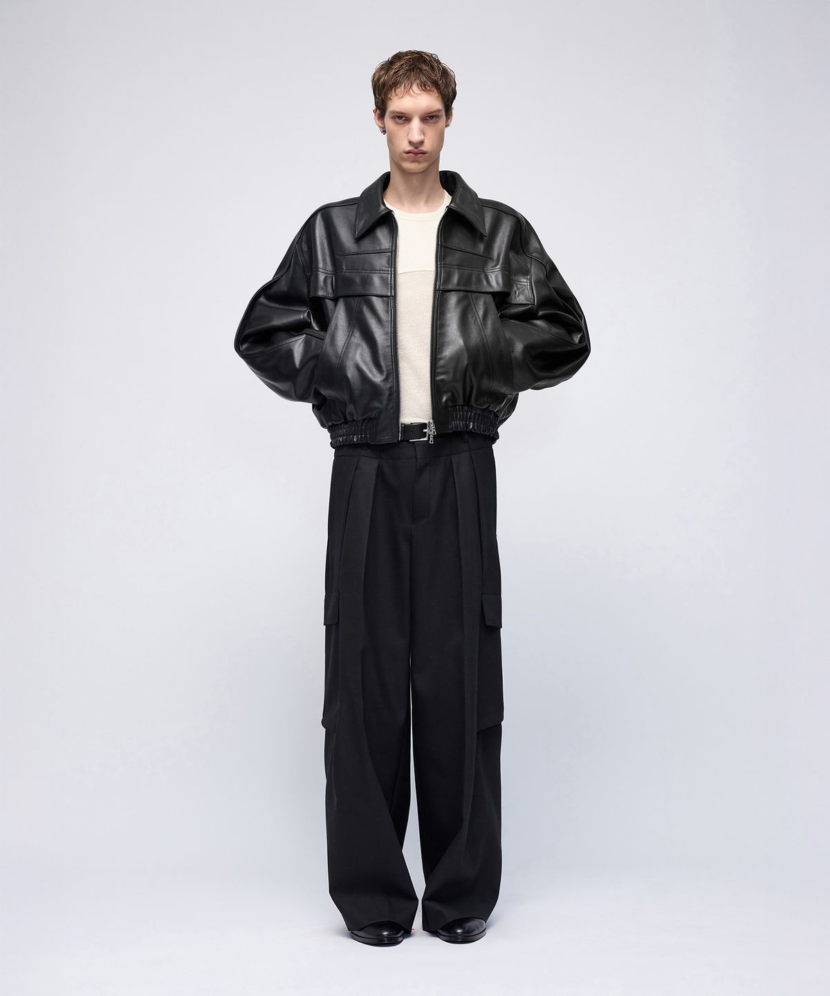 몰프(MORPH) Divided Leather Blouson Jacket