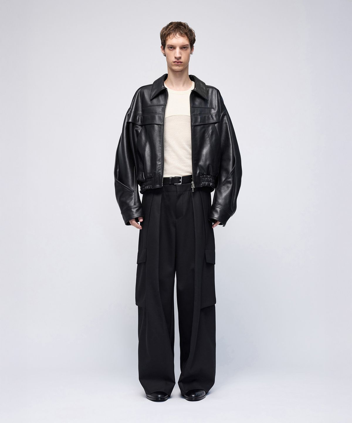 몰프(MORPH) Divided Leather Blouson Jacket