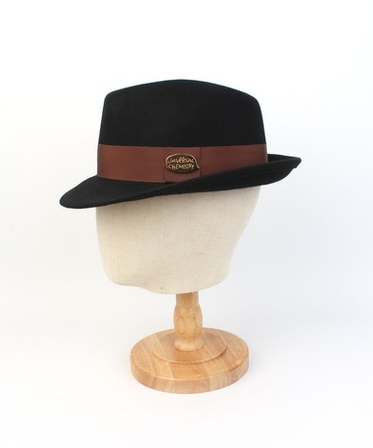 유니버셜 케미스트리(UNIVERSAL CHEMISTRY) Big Size BU BR Line Black Wool Fedora 페도라