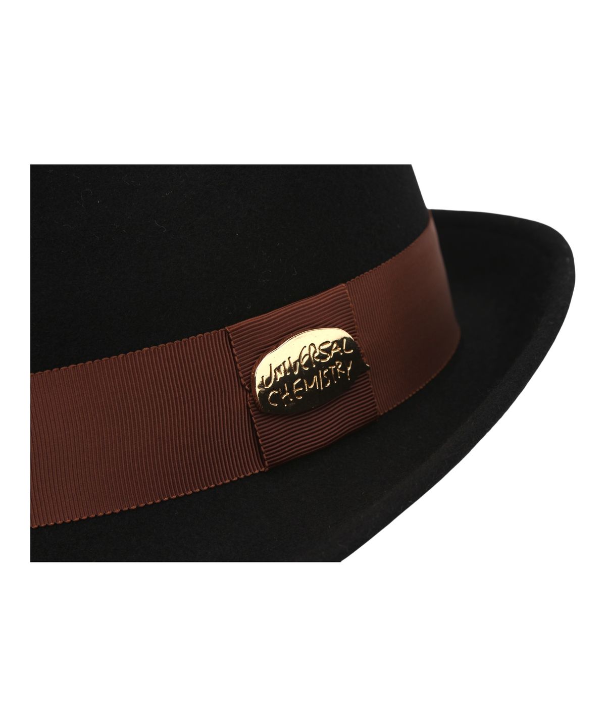 유니버셜 케미스트리(UNIVERSAL CHEMISTRY) Big Size BU BR Line Black Wool Fedora 페도라