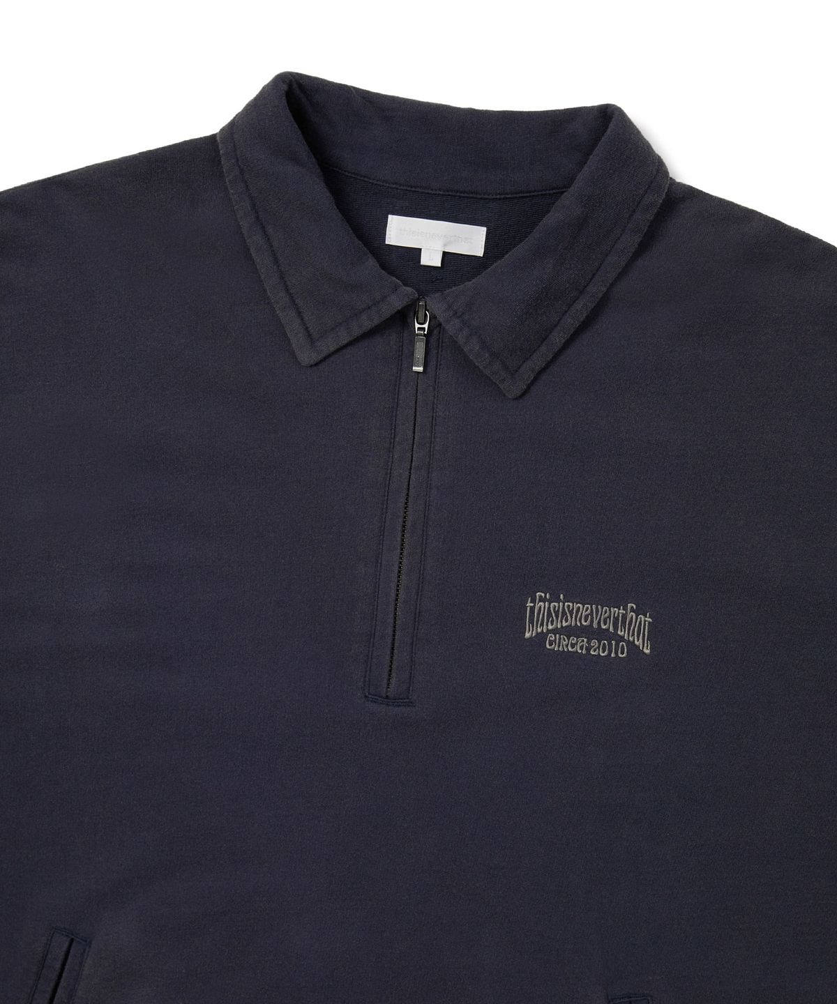디스이즈네버댓(THISISNEVERTHAT) Half Zip Sweatshirt Navy