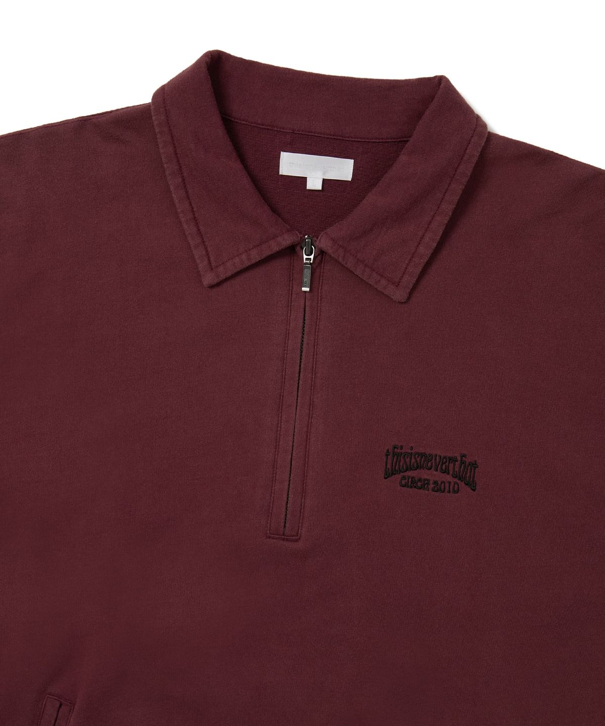 디스이즈네버댓(THISISNEVERTHAT) Half Zip Sweatshirt Burgundy