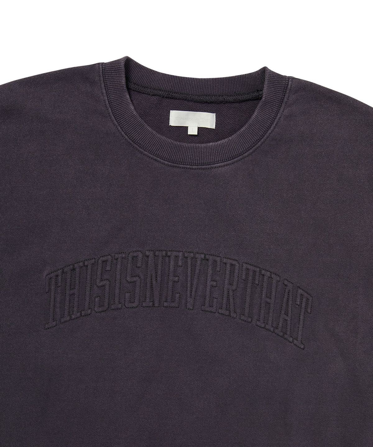 디스이즈네버댓(THISISNEVERTHAT) Faded Arch-Logo Crewneck Damaged Black