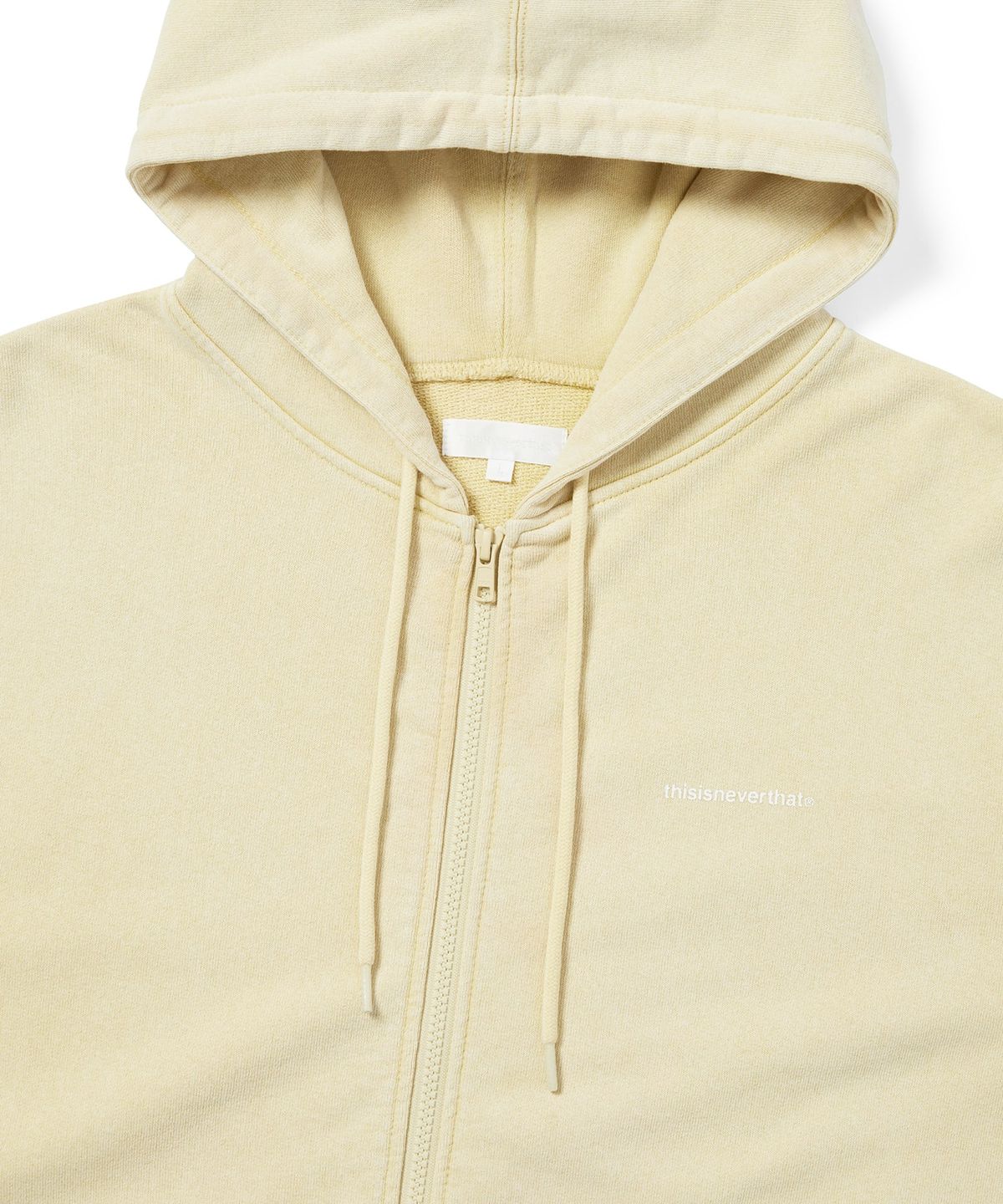 디스이즈네버댓(THISISNEVERTHAT) Small T-Logo Zip Up Hoodie Pale Gold