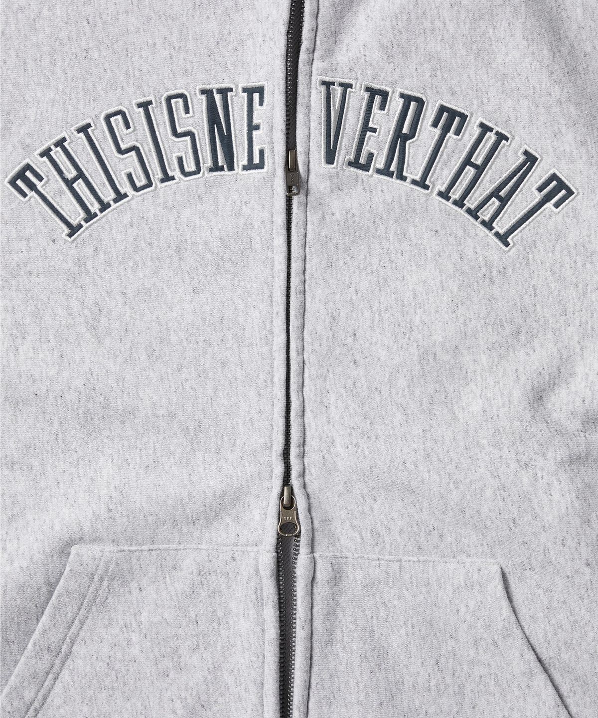 디스이즈네버댓(THISISNEVERTHAT) Applique Zip Up Hoodie Heather Grey