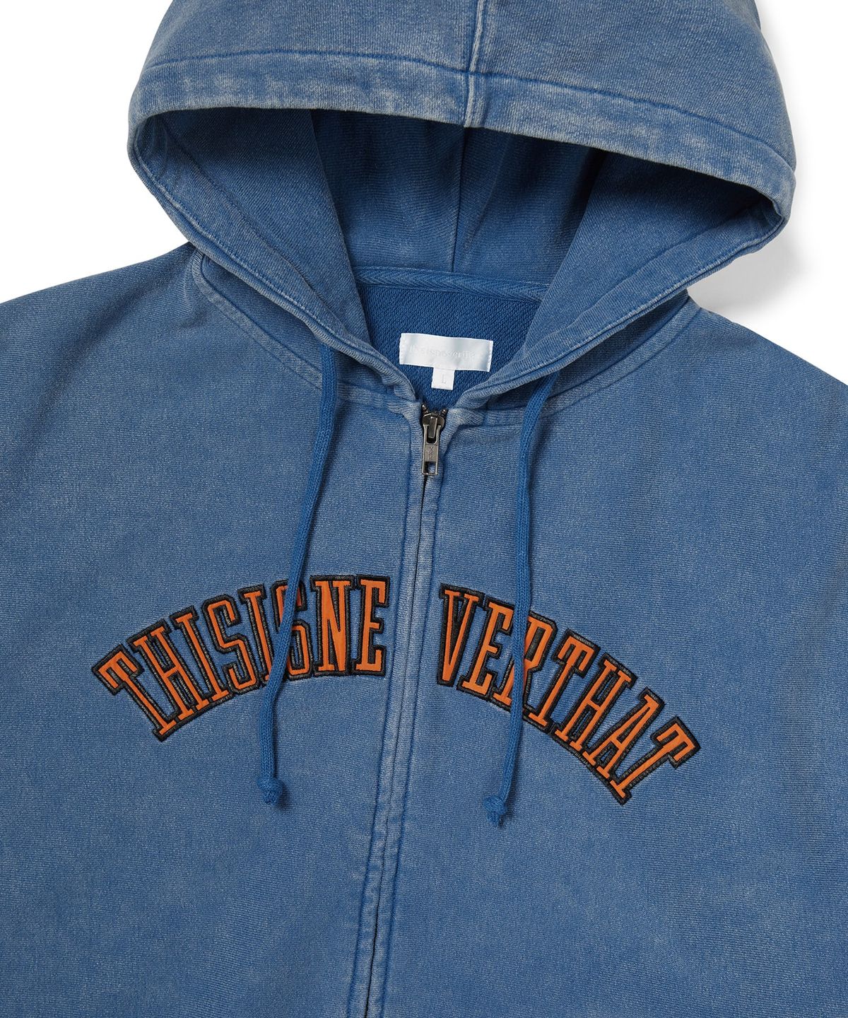 디스이즈네버댓(THISISNEVERTHAT) Applique Zip Up Hoodie Blue