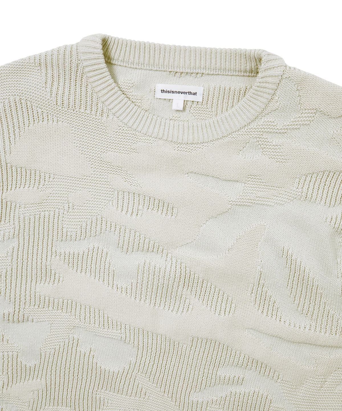 디스이즈네버댓(THISISNEVERTHAT) Camouflage Jacquard Knit Crew Natural
