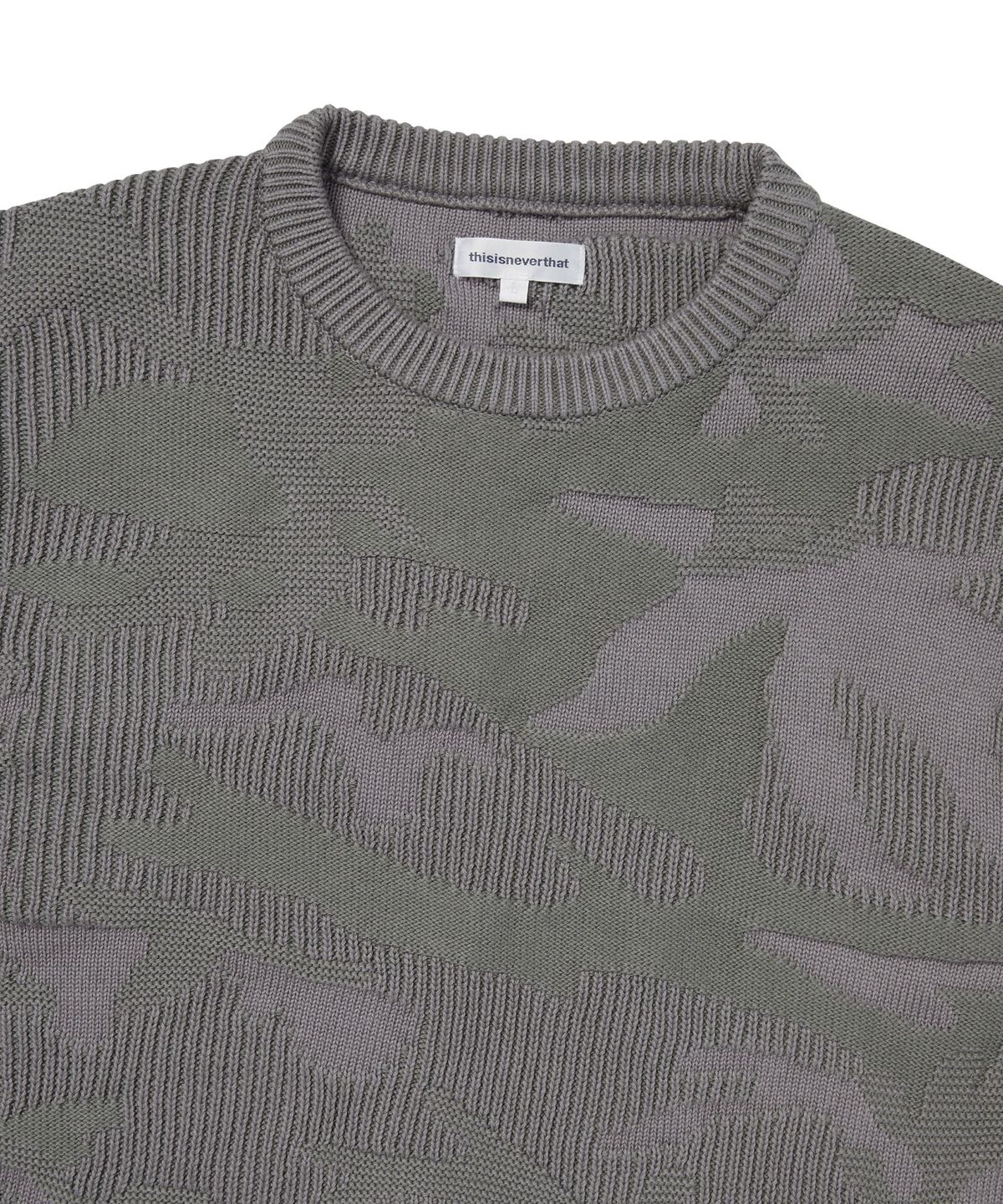 디스이즈네버댓(THISISNEVERTHAT) Camouflage Jacquard Knit Crew Faded Purple