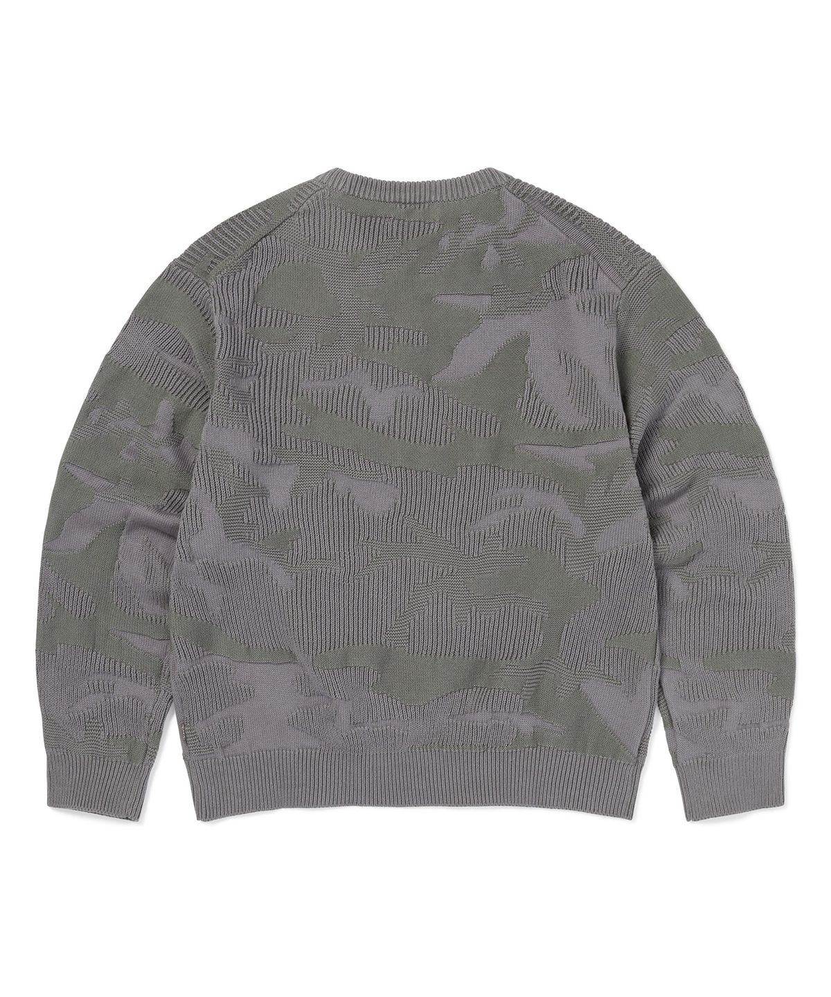 디스이즈네버댓(THISISNEVERTHAT) Camouflage Jacquard Knit Crew Faded Purple
