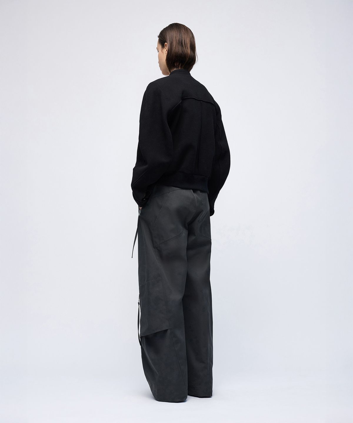몰프(MORPH) Divided Wool Crepe Biker Blouson