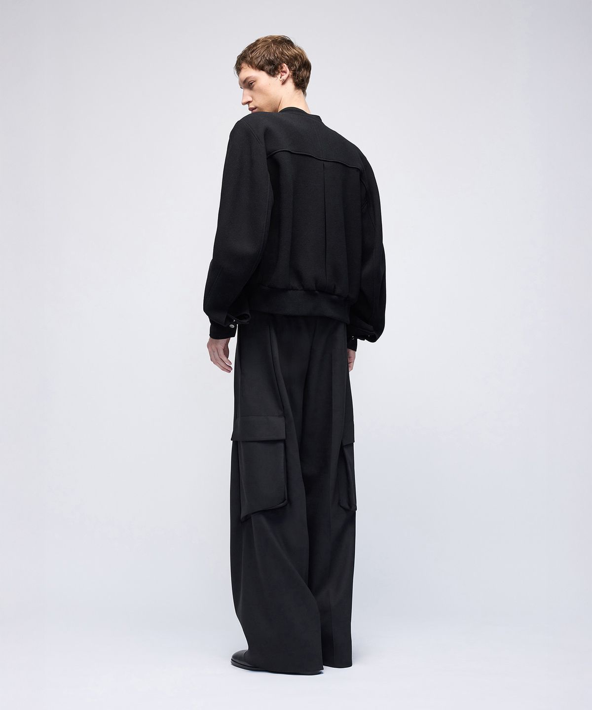 몰프(MORPH) Divided Wool Crepe Biker Blouson