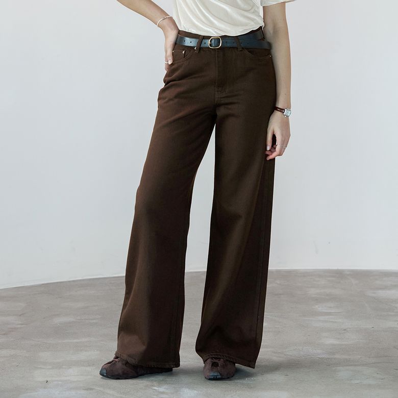 웜소프트 베이직 코튼팬츠 BROWN