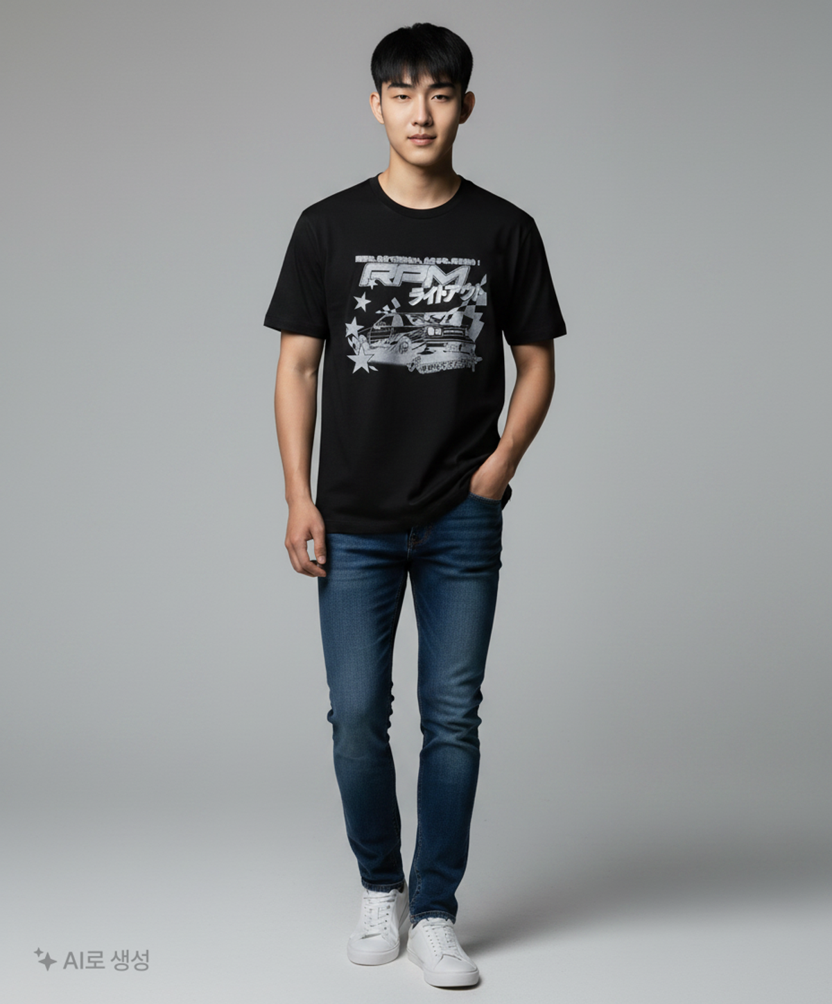 메아(MEA) OVERSIZED RACING CAR TOP [BLACK] 2