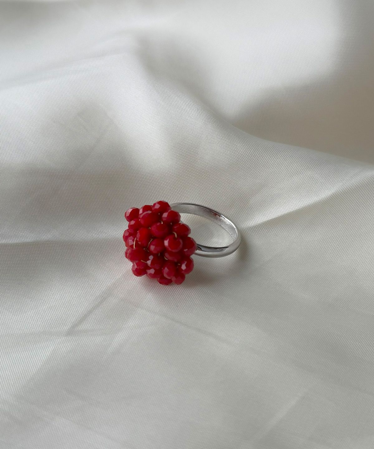뽀끼(POKKI) RED FLORAL BLOOM RING