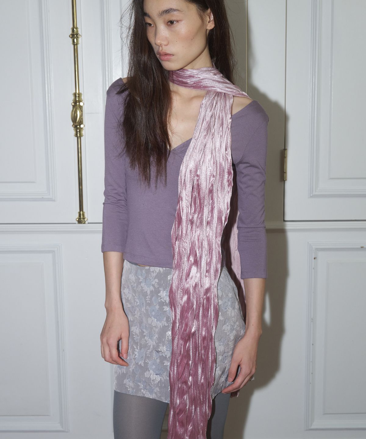 더포르타(THEPORTA) CRINKLE SCARF, PINK