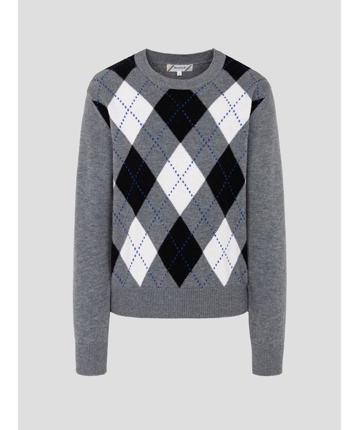빈폴 레이디스(BEANPOLE LADIES) 아가일 니트  그레이 (BF6951C073)