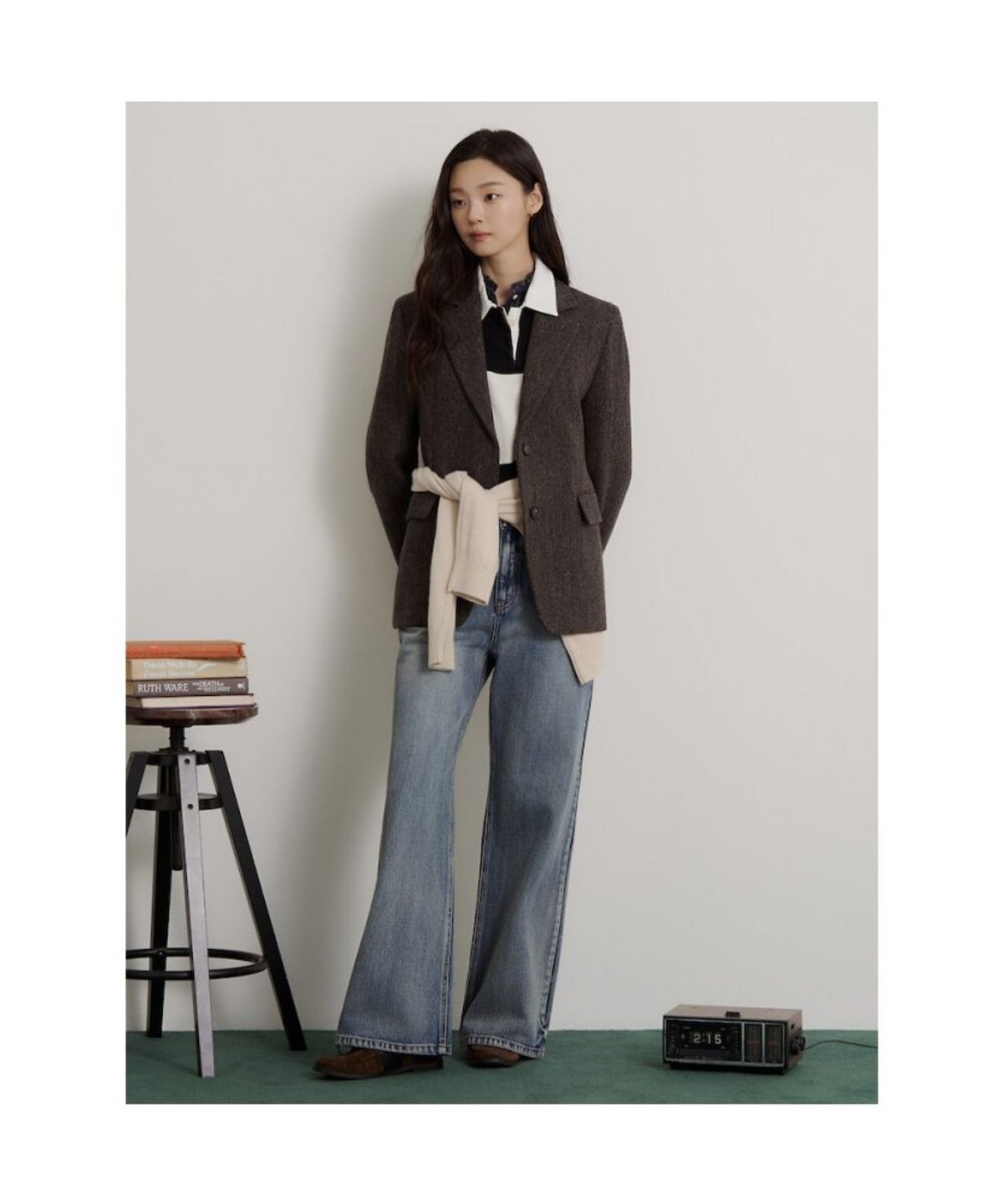 빈폴 레이디스(BEANPOLE LADIES) 해리스 트위드 레귤러핏 재킷  브라운 (BF6911C31D)