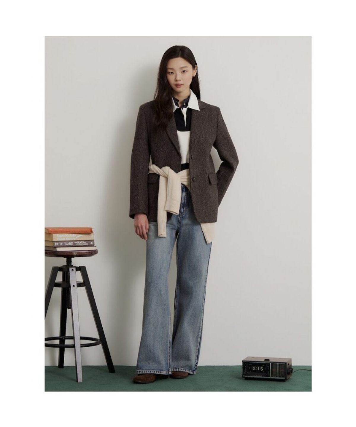 빈폴 레이디스(BEANPOLE LADIES) 해리스 트위드 레귤러핏 재킷  브라운 (BF6911C31D)