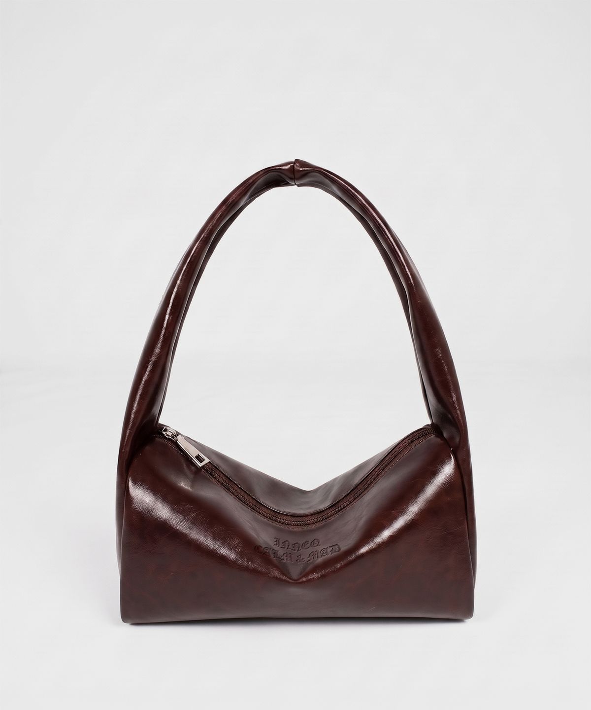 이네크(INNEQ) taeri tote_gloss brown_lettering