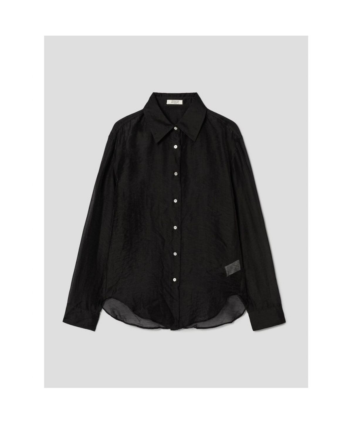 앙개(ANGGAE) Sheer Shirt  Black
