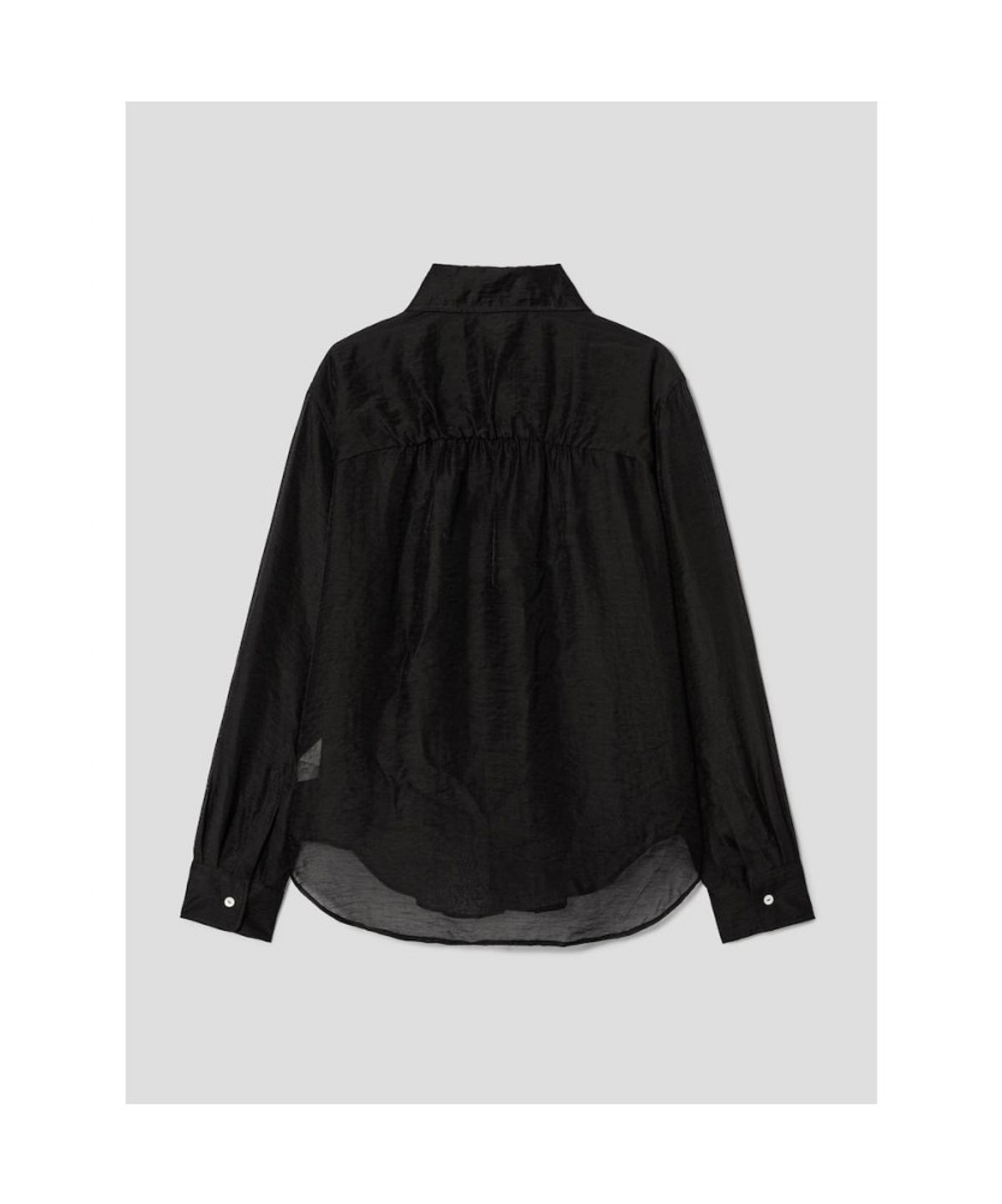앙개(ANGGAE) Sheer Shirt  Black