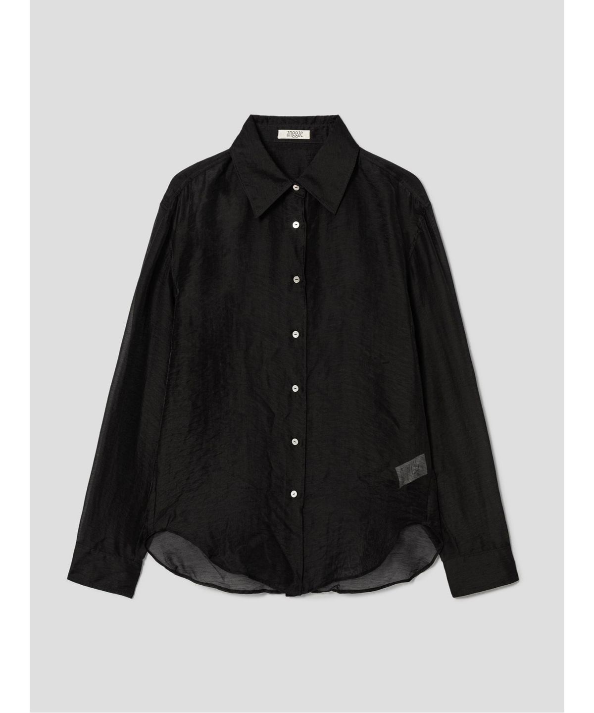 앙개(ANGGAE) Sheer Shirt  Black