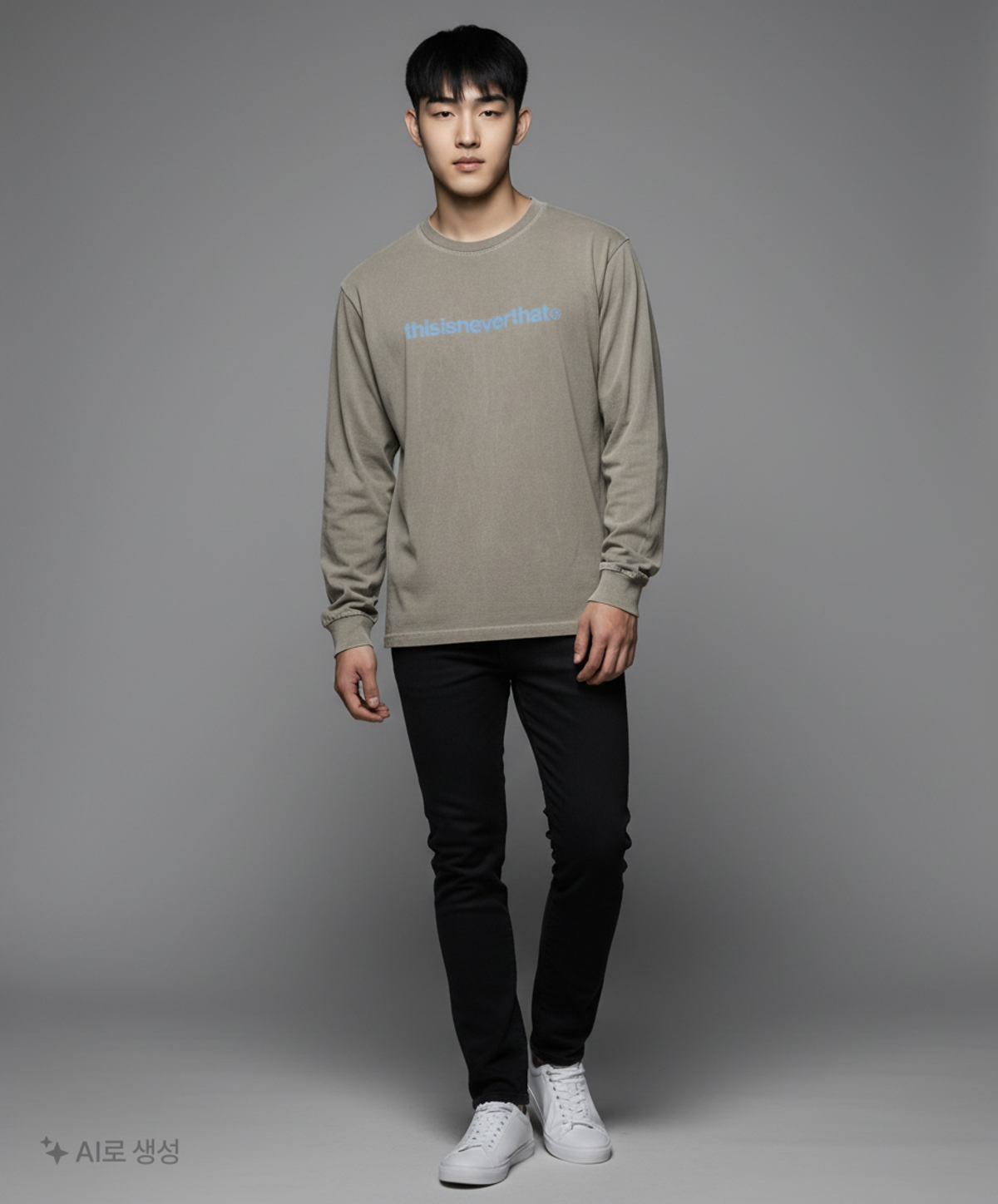 디스이즈네버댓(THISISNEVERTHAT) (FW25) T-Logo L/S Tee Dark Grey M