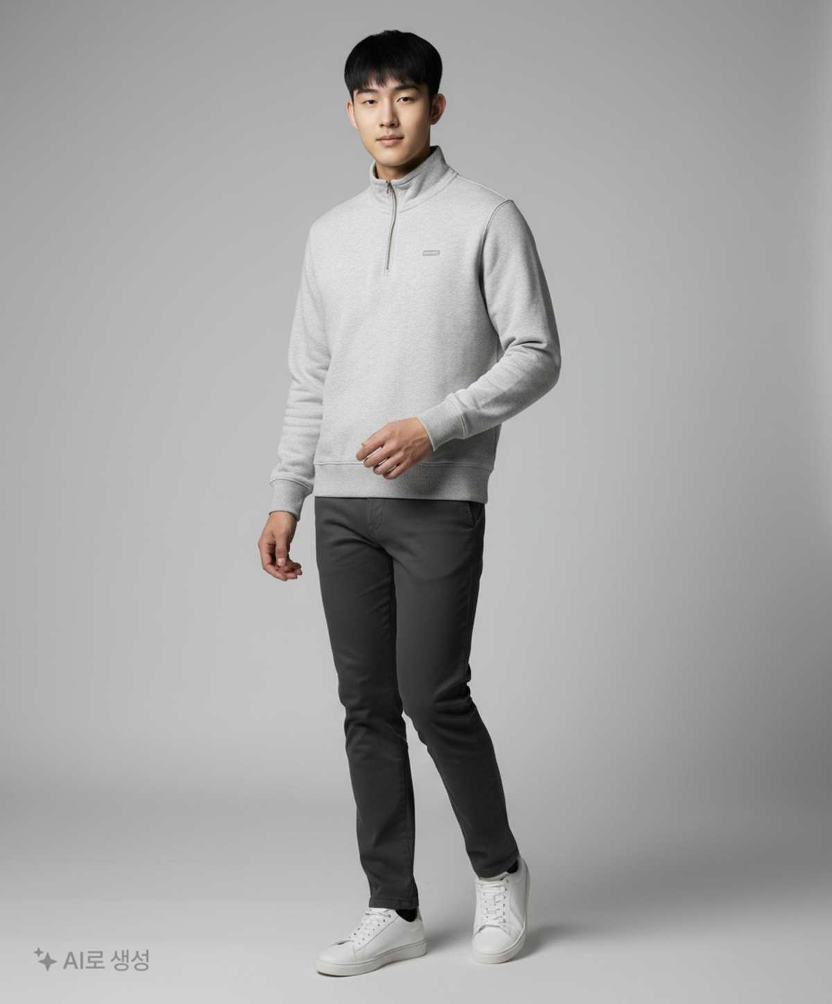디스이즈네버댓(THISISNEVERTHAT) T.N.T. Classic HDP Half Zip Sweatshirt Heather Grey S