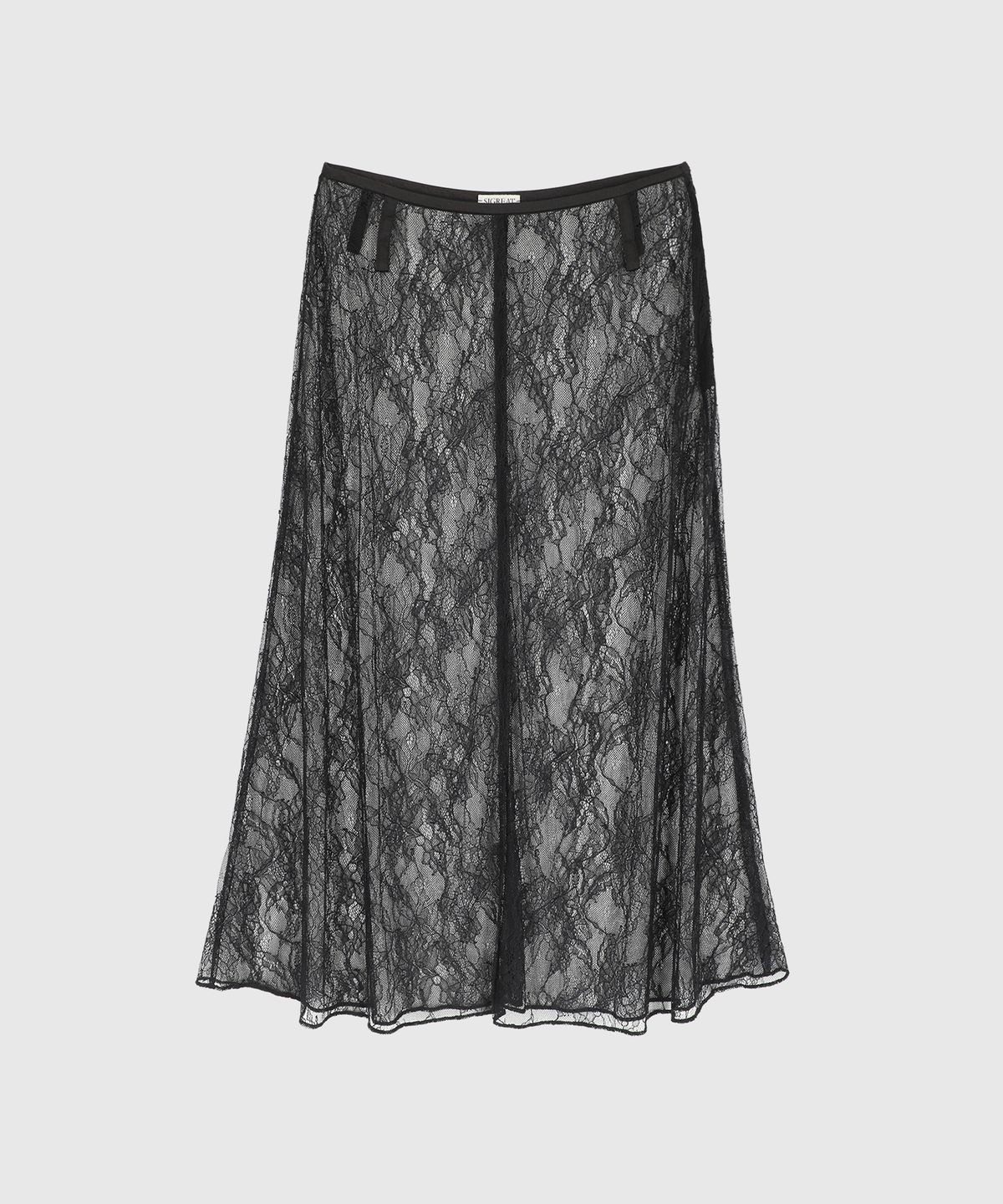 시그레이트(SIGREAT) LACE SHEER LAYERED SKIRT_BLACK