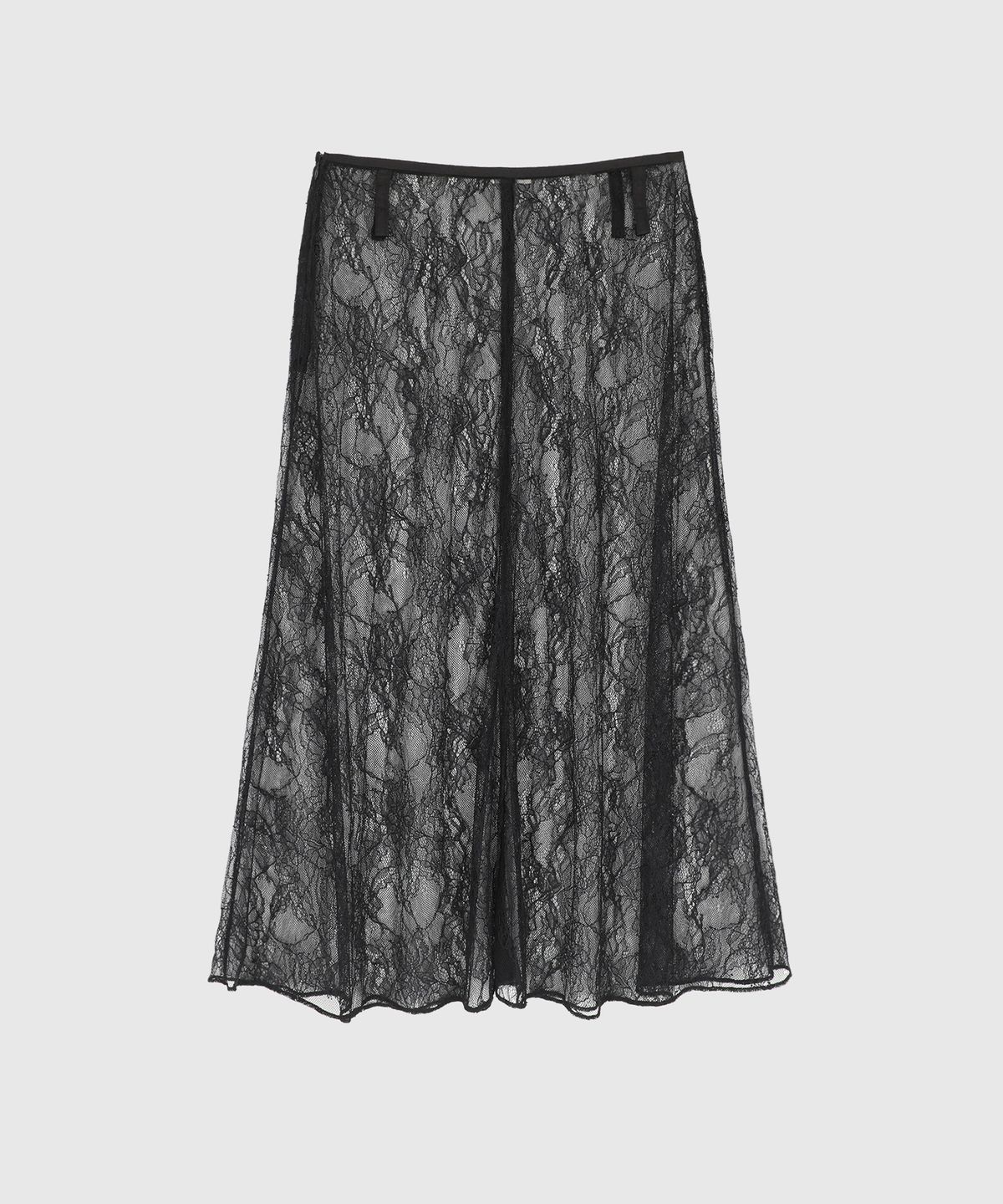 시그레이트(SIGREAT) LACE SHEER LAYERED SKIRT_BLACK