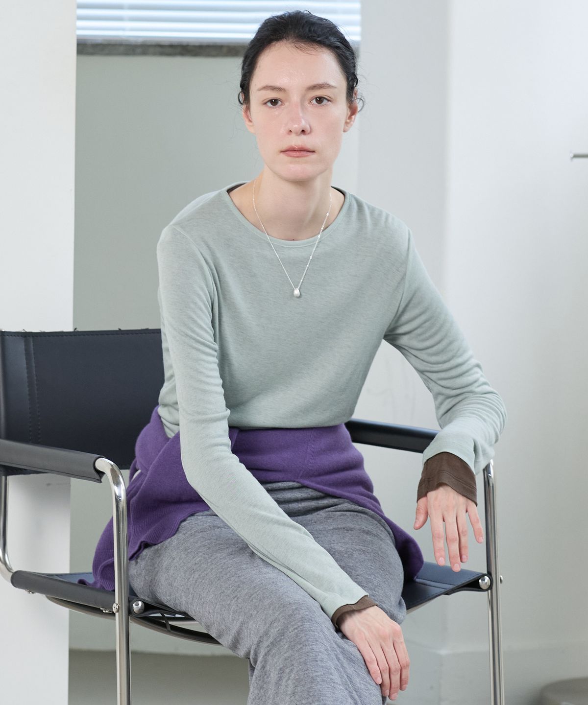 누베르(NUVERE) Base Long Sleeve Tee Mint