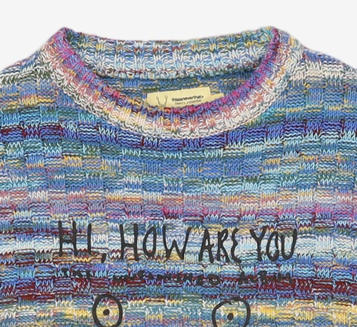 디스이즈네버댓(THISISNEVERTHAT) TNT Daniel Johnston Frog Knit Sweater Blue M