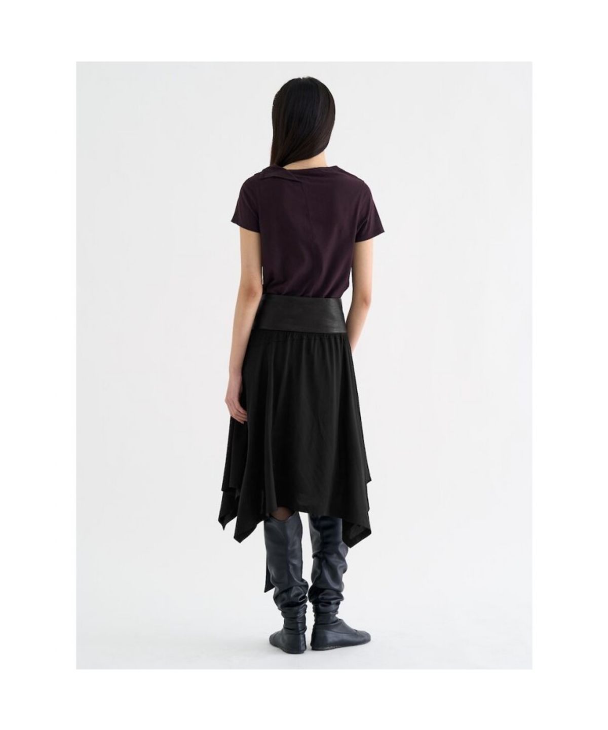 앙개(ANGGAE) Faux Leather  Belt  Black