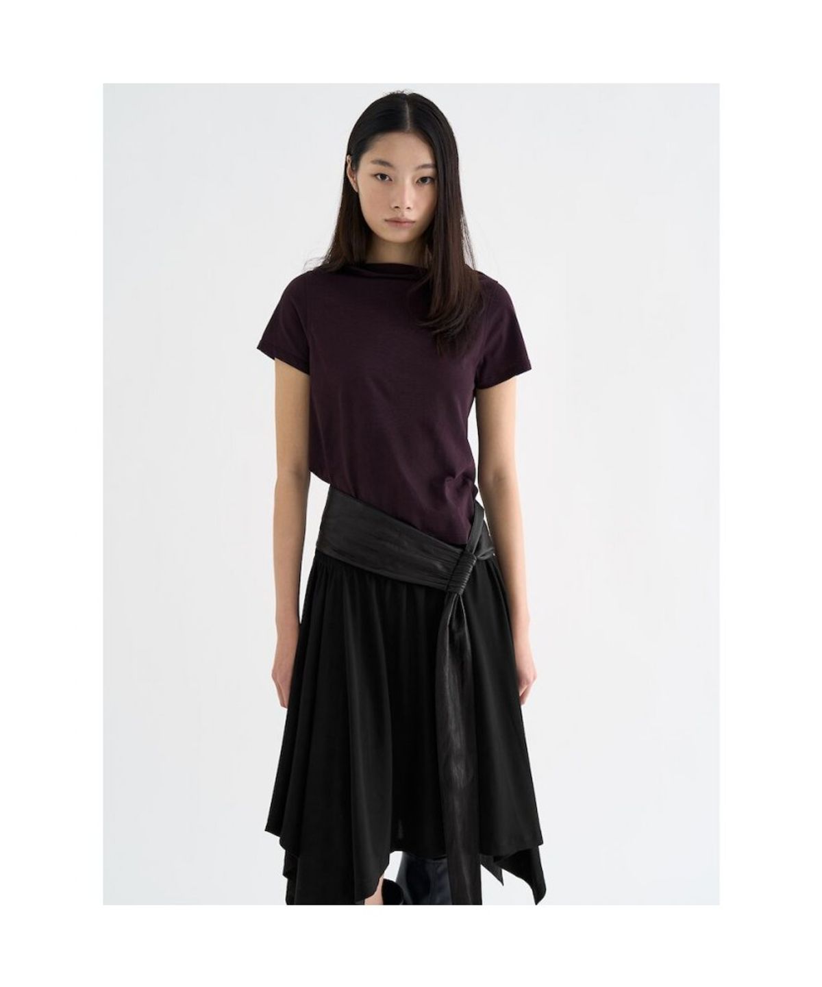 앙개(ANGGAE) Faux Leather  Belt  Black