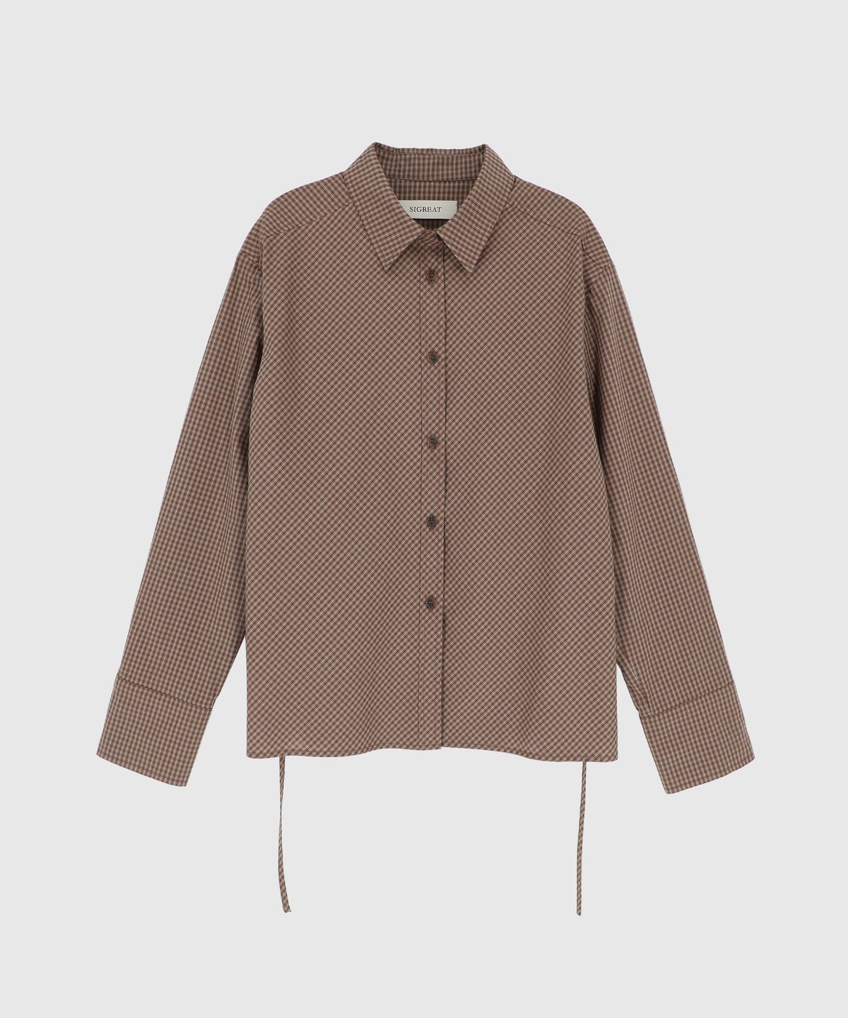 시그레이트(SIGREAT) BIAS CHECK STRAP SHIRT_BROWN