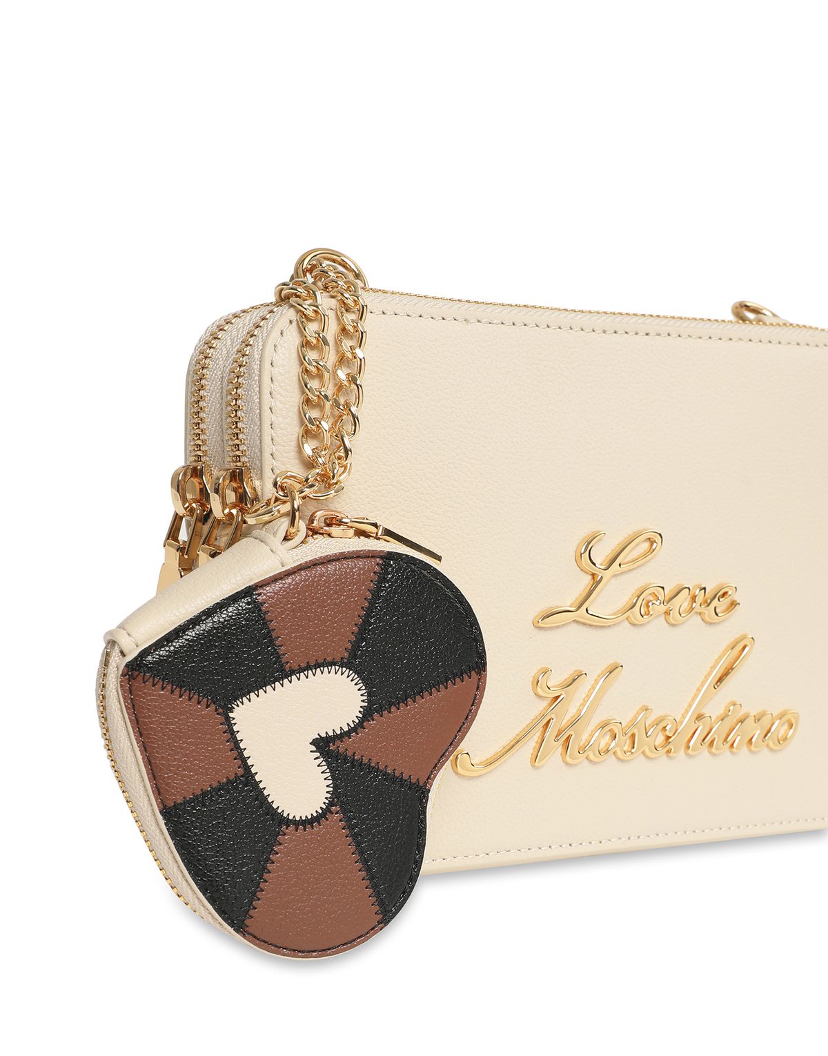 러브 모스키노(LOVE MOSCHINO) [온라인 단독] 하트 참 레더 숄더백 Ivory