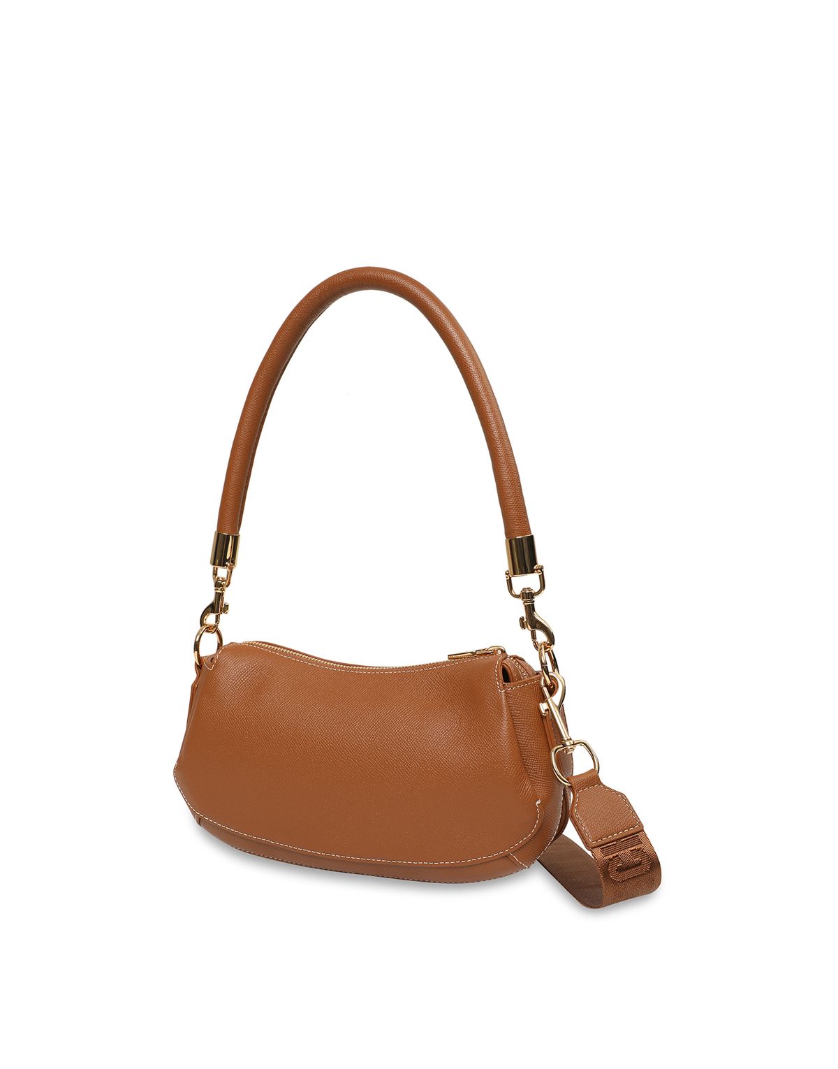 러브 모스키노(LOVE MOSCHINO) [온라인 단독] 플라크 로고 레더 숄더백 Brown